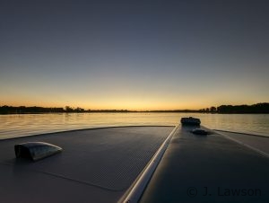 Sunset off the bow